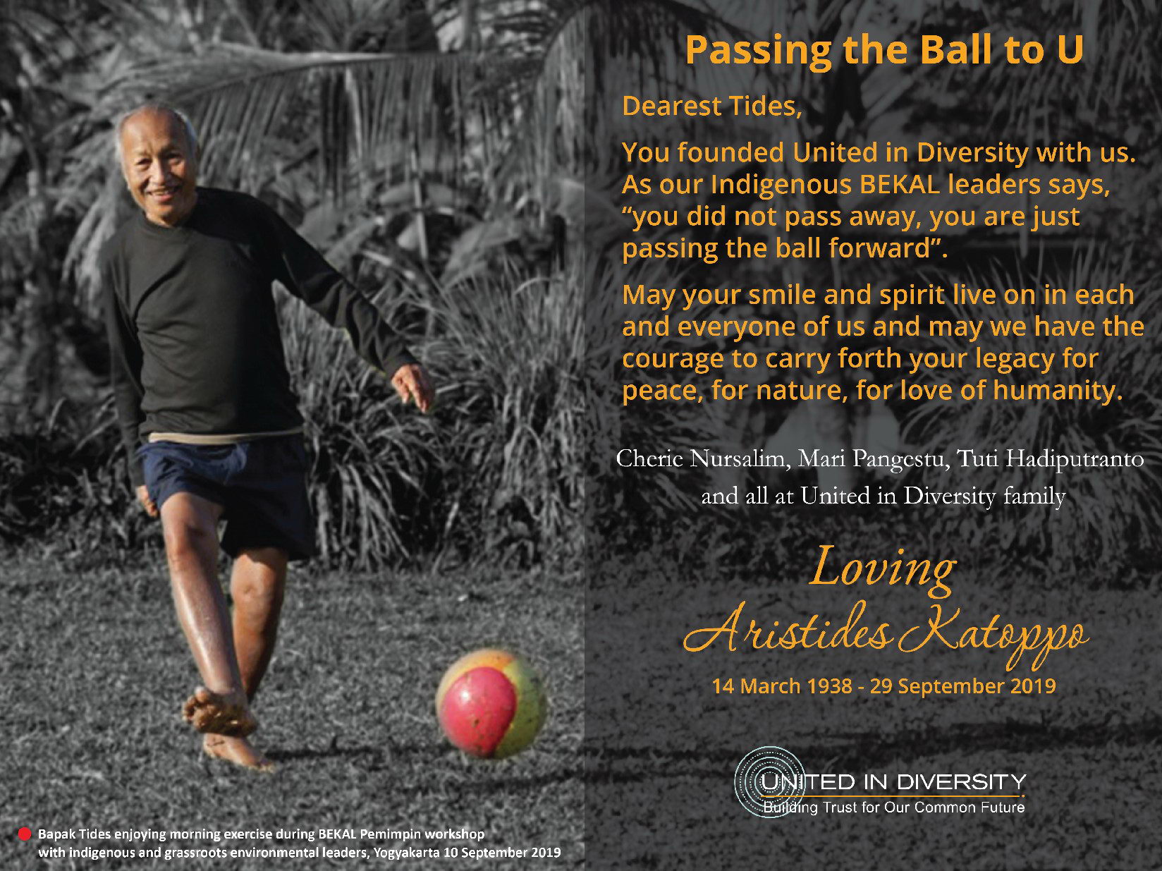 Selamat Jalan Tides, Mentor dan Sahabat Sejatiku